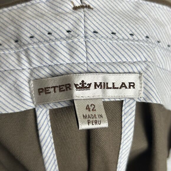 Peter Millar Pants Mens 42 Raleigh Performance In Espresso Brown Straight Leg - Picture 9 of 10